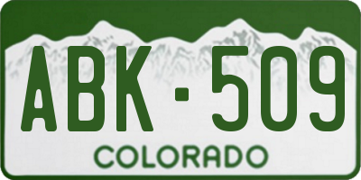 CO license plate ABK509