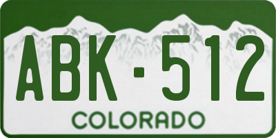 CO license plate ABK512