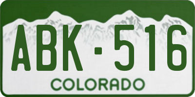 CO license plate ABK516
