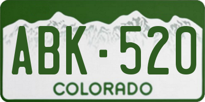 CO license plate ABK520
