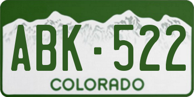 CO license plate ABK522