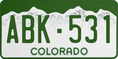 CO license plate ABK531