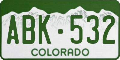 CO license plate ABK532