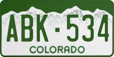 CO license plate ABK534