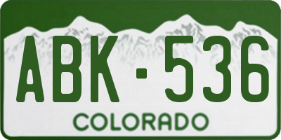 CO license plate ABK536