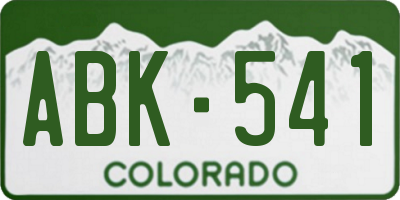 CO license plate ABK541