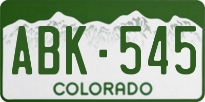 CO license plate ABK545
