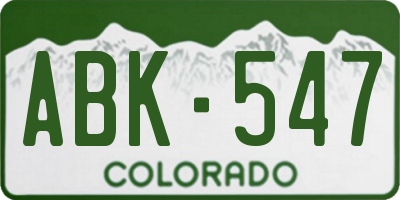 CO license plate ABK547