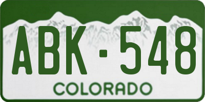 CO license plate ABK548