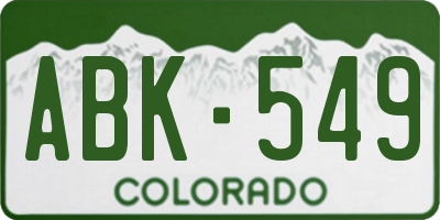 CO license plate ABK549