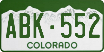 CO license plate ABK552