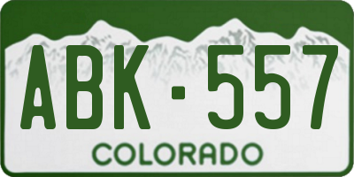 CO license plate ABK557
