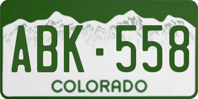 CO license plate ABK558