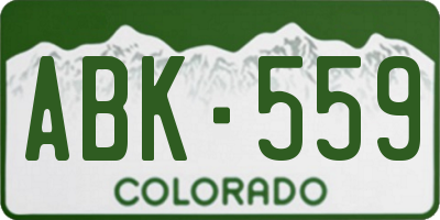 CO license plate ABK559