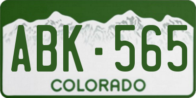 CO license plate ABK565
