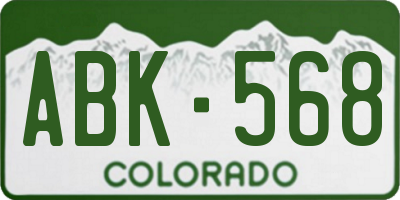 CO license plate ABK568