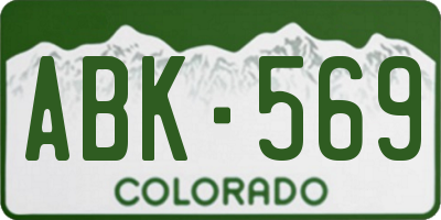 CO license plate ABK569