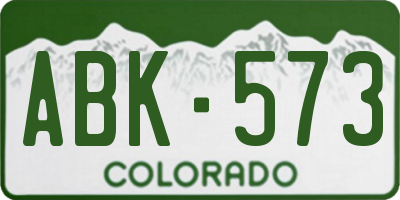 CO license plate ABK573