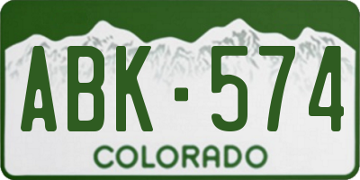 CO license plate ABK574