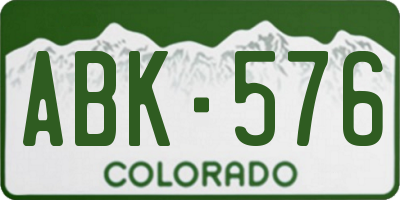 CO license plate ABK576