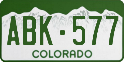 CO license plate ABK577