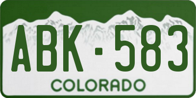 CO license plate ABK583