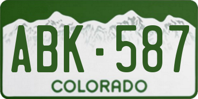 CO license plate ABK587