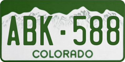 CO license plate ABK588