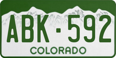 CO license plate ABK592