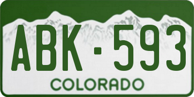 CO license plate ABK593