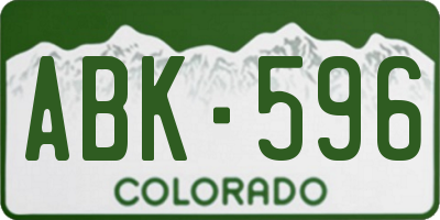 CO license plate ABK596