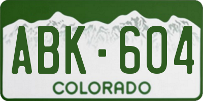 CO license plate ABK604