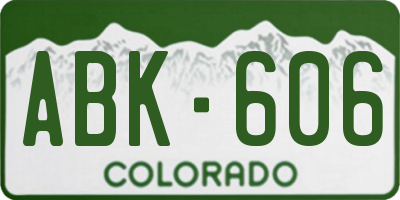 CO license plate ABK606