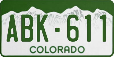 CO license plate ABK611