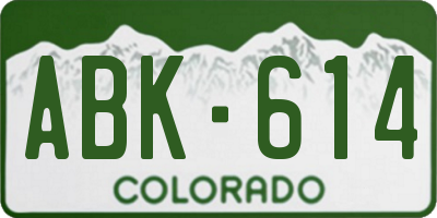 CO license plate ABK614