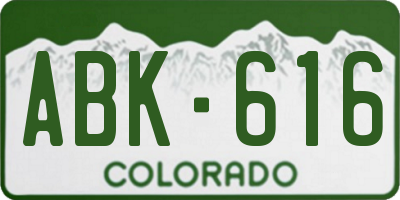 CO license plate ABK616
