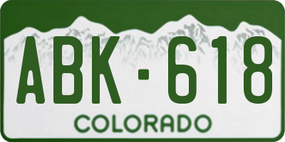 CO license plate ABK618