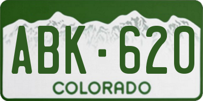 CO license plate ABK620