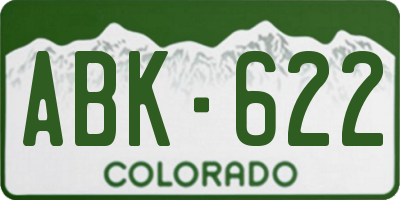 CO license plate ABK622