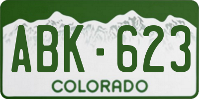 CO license plate ABK623