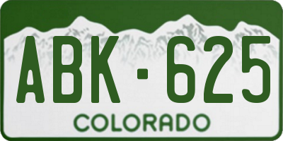 CO license plate ABK625