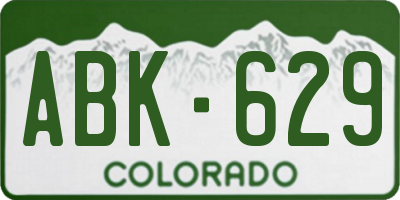 CO license plate ABK629