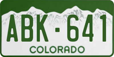 CO license plate ABK641