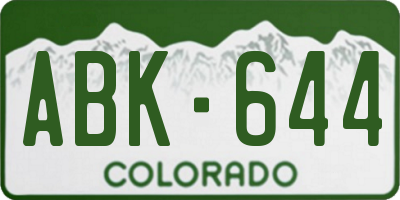 CO license plate ABK644