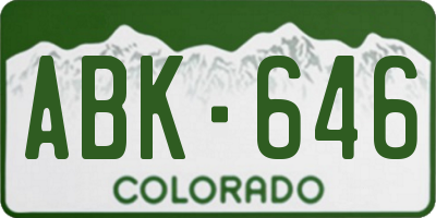 CO license plate ABK646