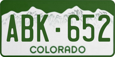 CO license plate ABK652