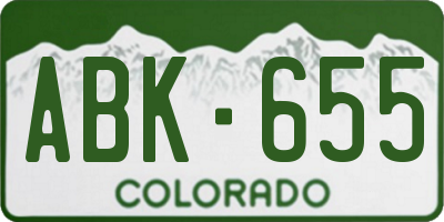 CO license plate ABK655
