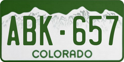 CO license plate ABK657