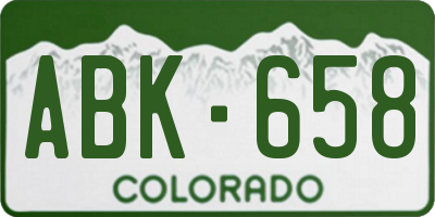 CO license plate ABK658
