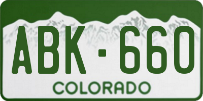CO license plate ABK660